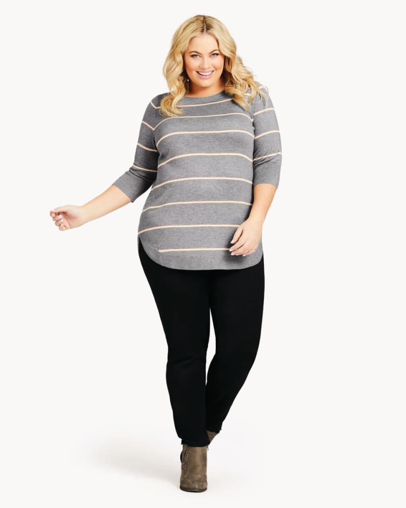 Plus size model wearing Knit Popover Sweater by Avenue | Dia&Co | dia_product_style_image_id:171731